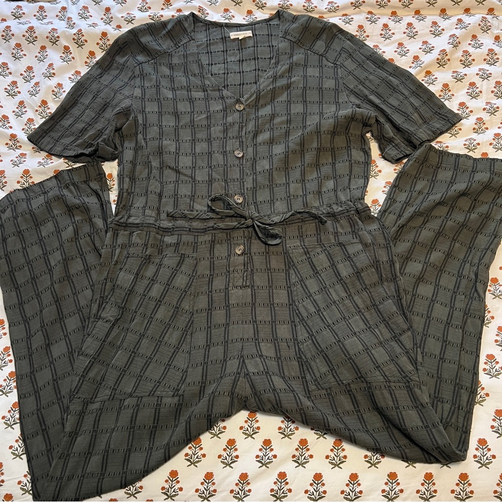 Whimsy + Row Remy Jumpsuit Hunter Plaid Large - Picture 16 of 16
